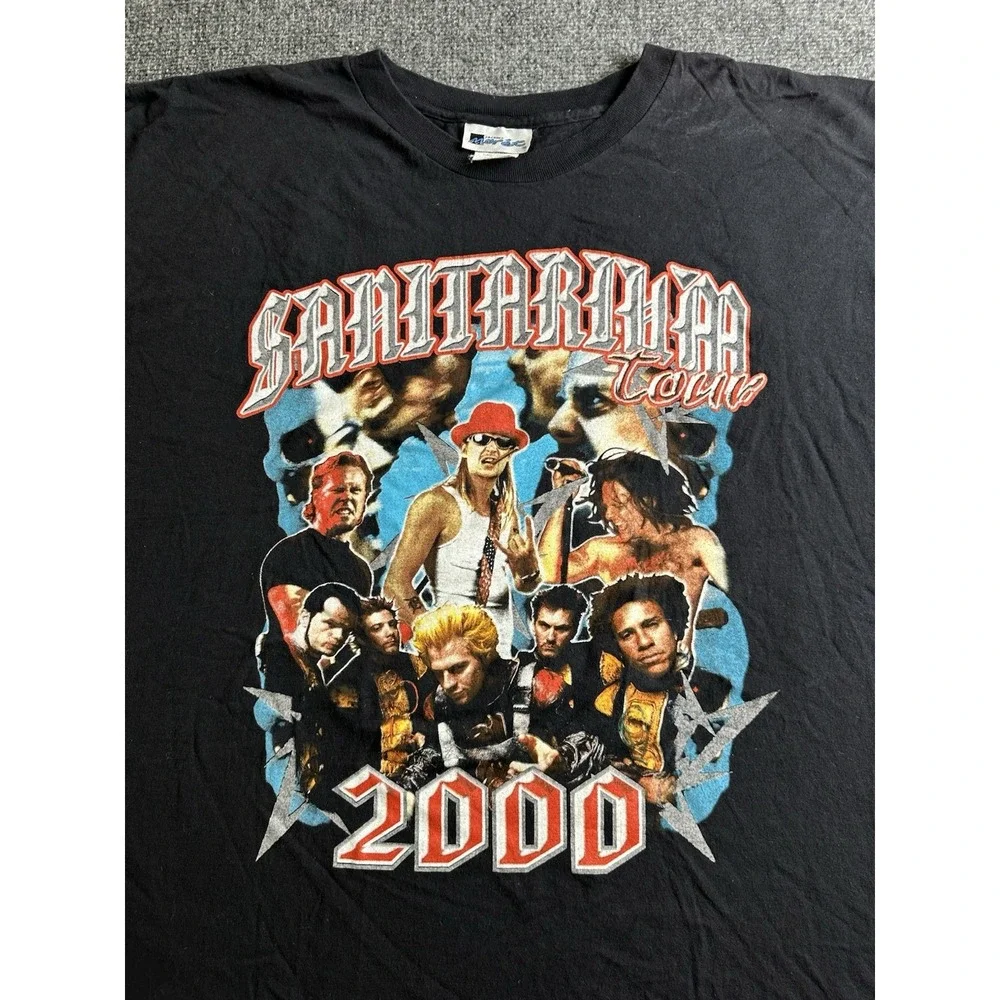 Mens 2000 Summer Sanitarium Tour Metallica Korn T-Shirt Made in USA, Size 2XL